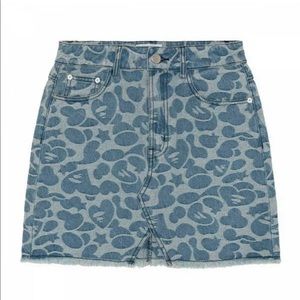 APEE By A BATHING APE Women's Denim Mini Skirt BAPE CAMO Pattern
